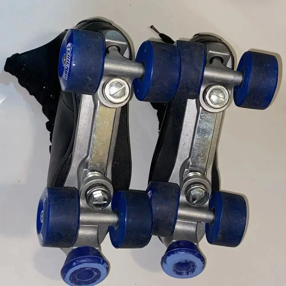 Chicago Black Roller Skates with Blue Wheels